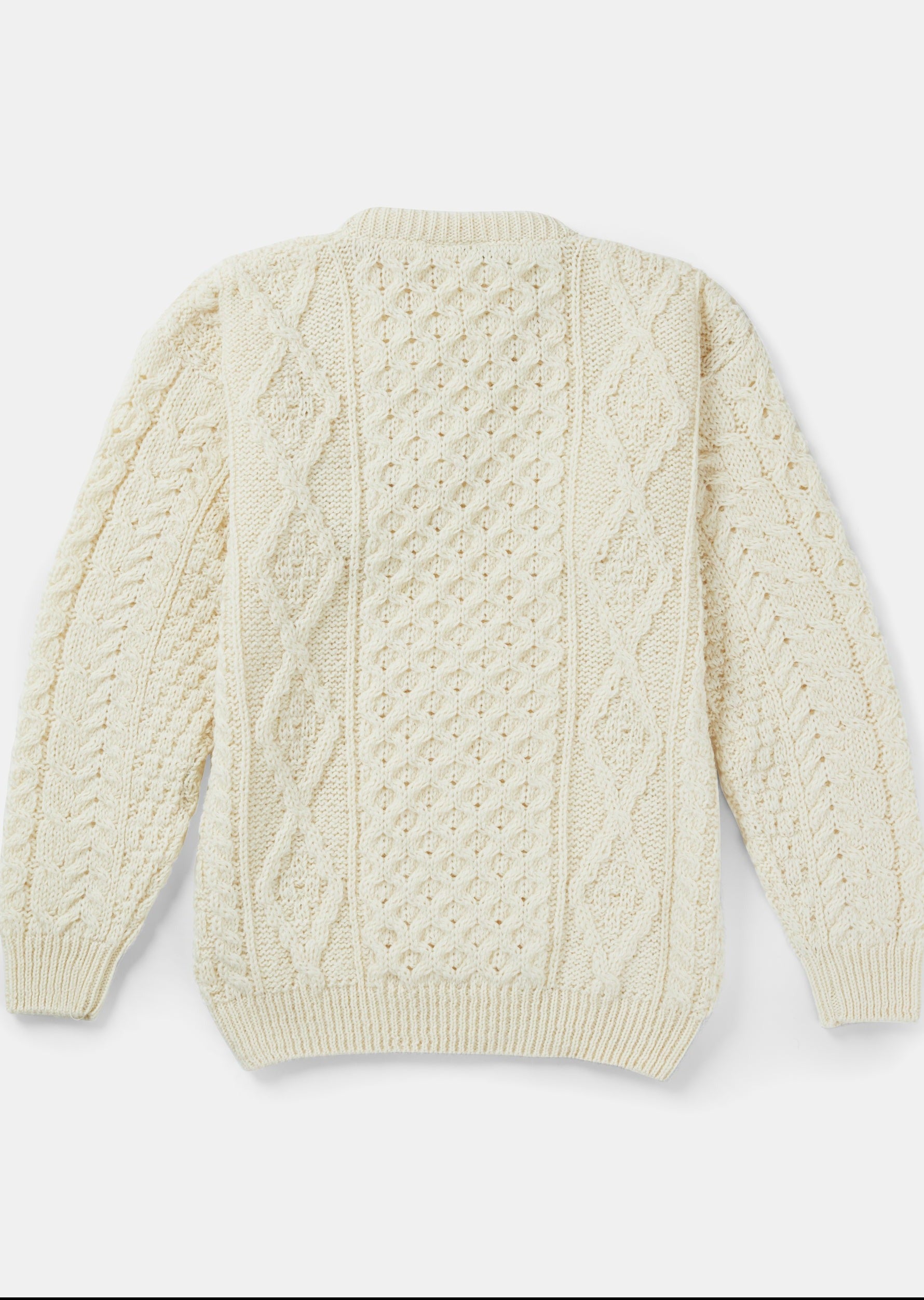 Unisex Aran Wool Sweater | Natural