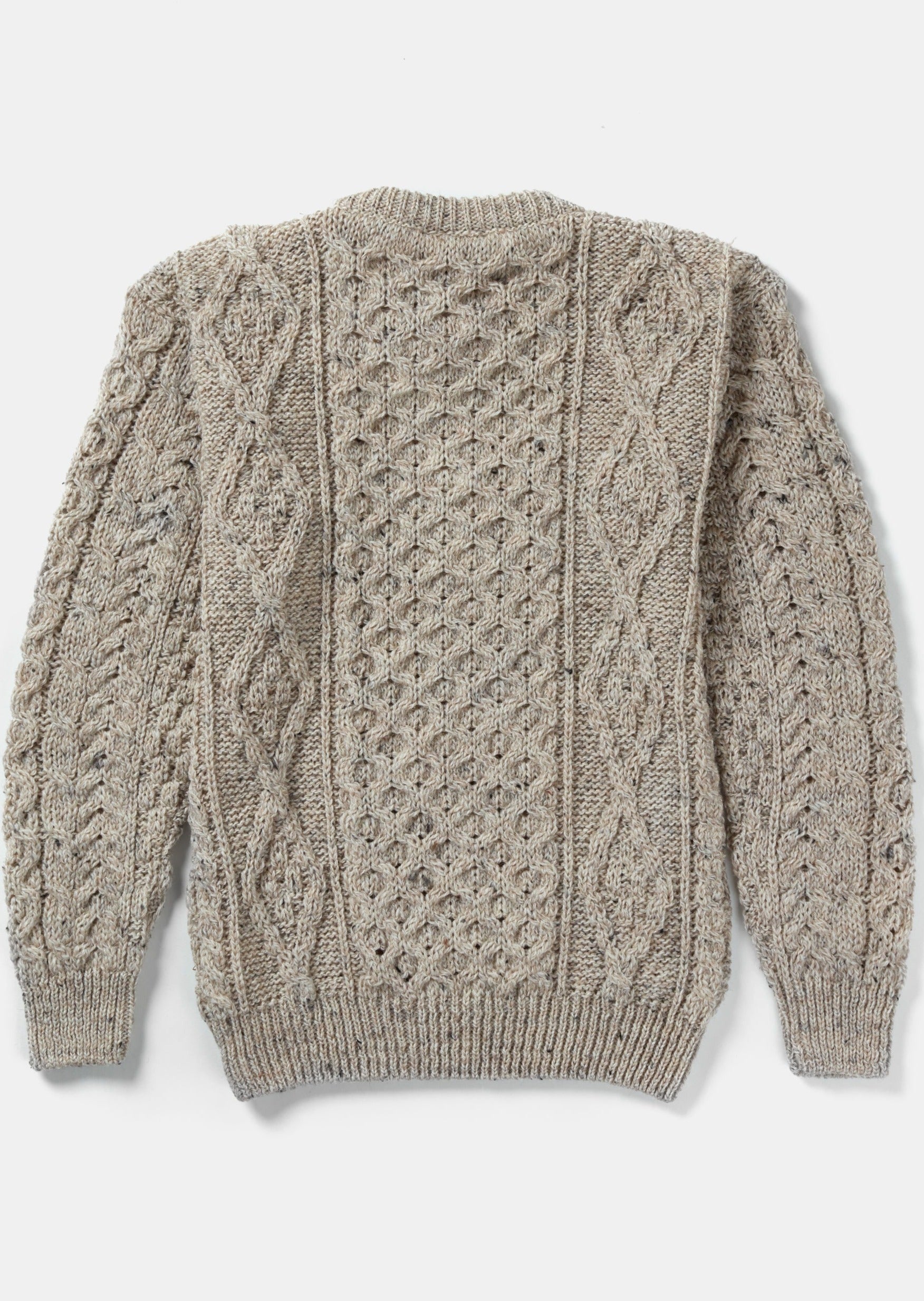 Unisex Aran Wool Sweater | Oatmeal