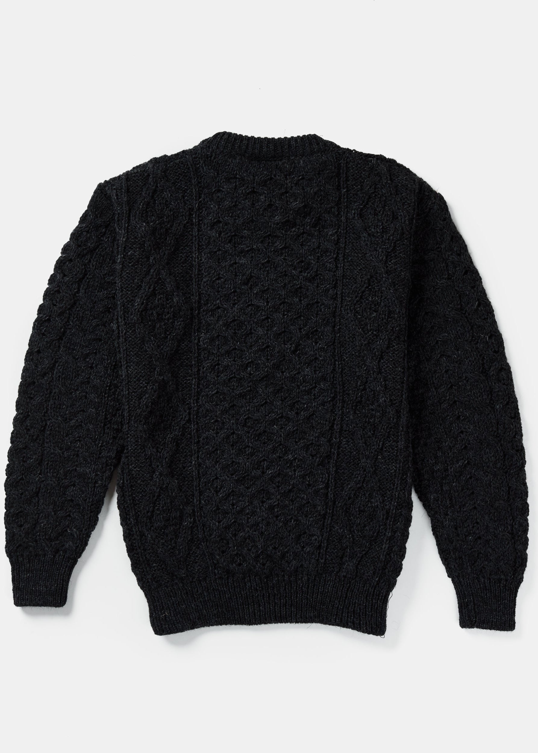 Aran Wool Sweater | Charcoal - Clearance