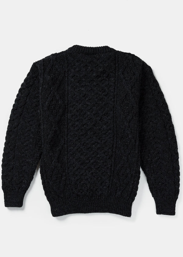 Aran Wool Sweater | Charcoal - Clearance