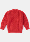 Childrens Aran Sweater | Coral