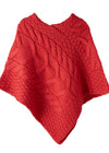 Kid's Aran Merino Poncho | Coral