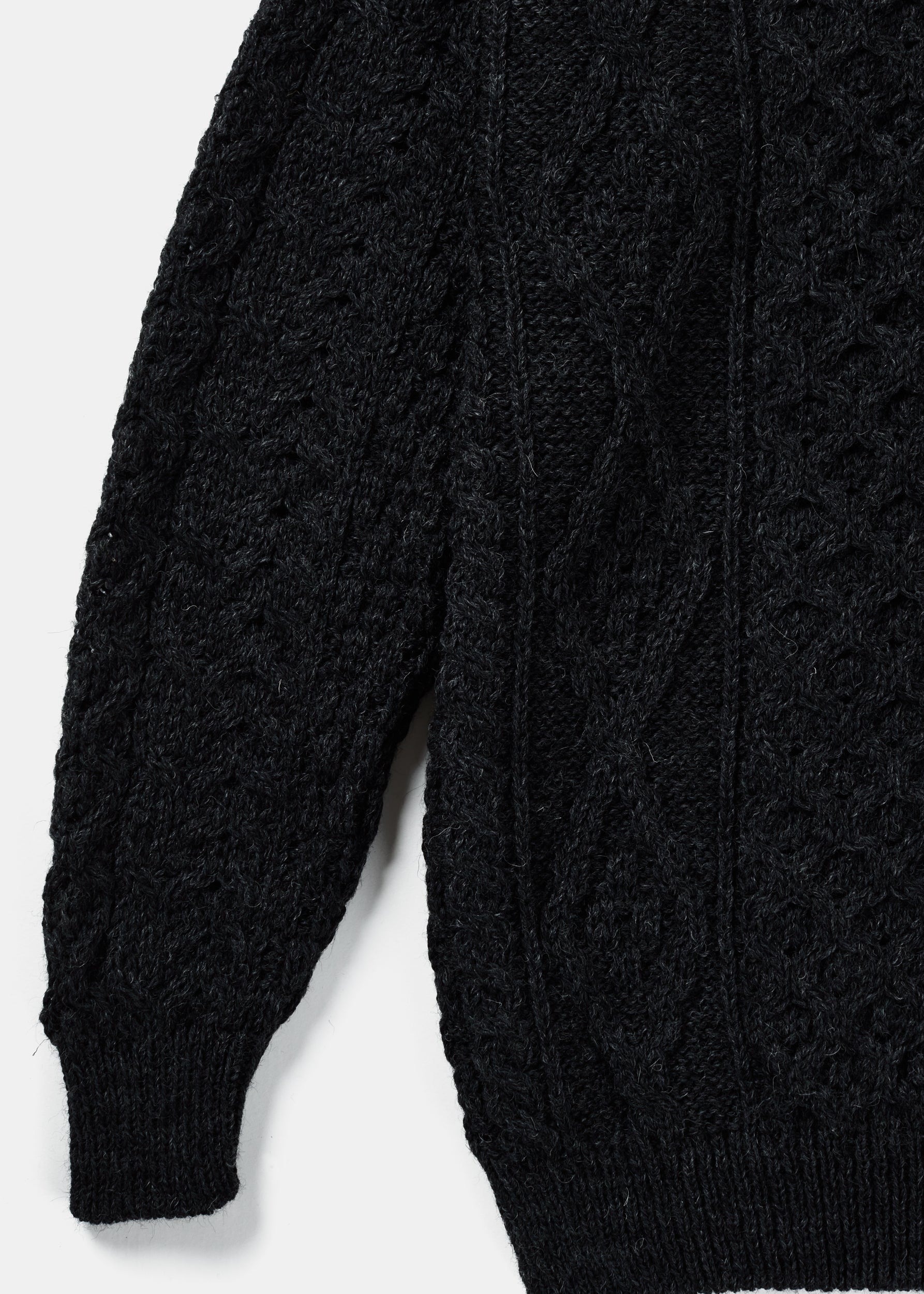 Aran Wool Sweater | Charcoal - Clearance