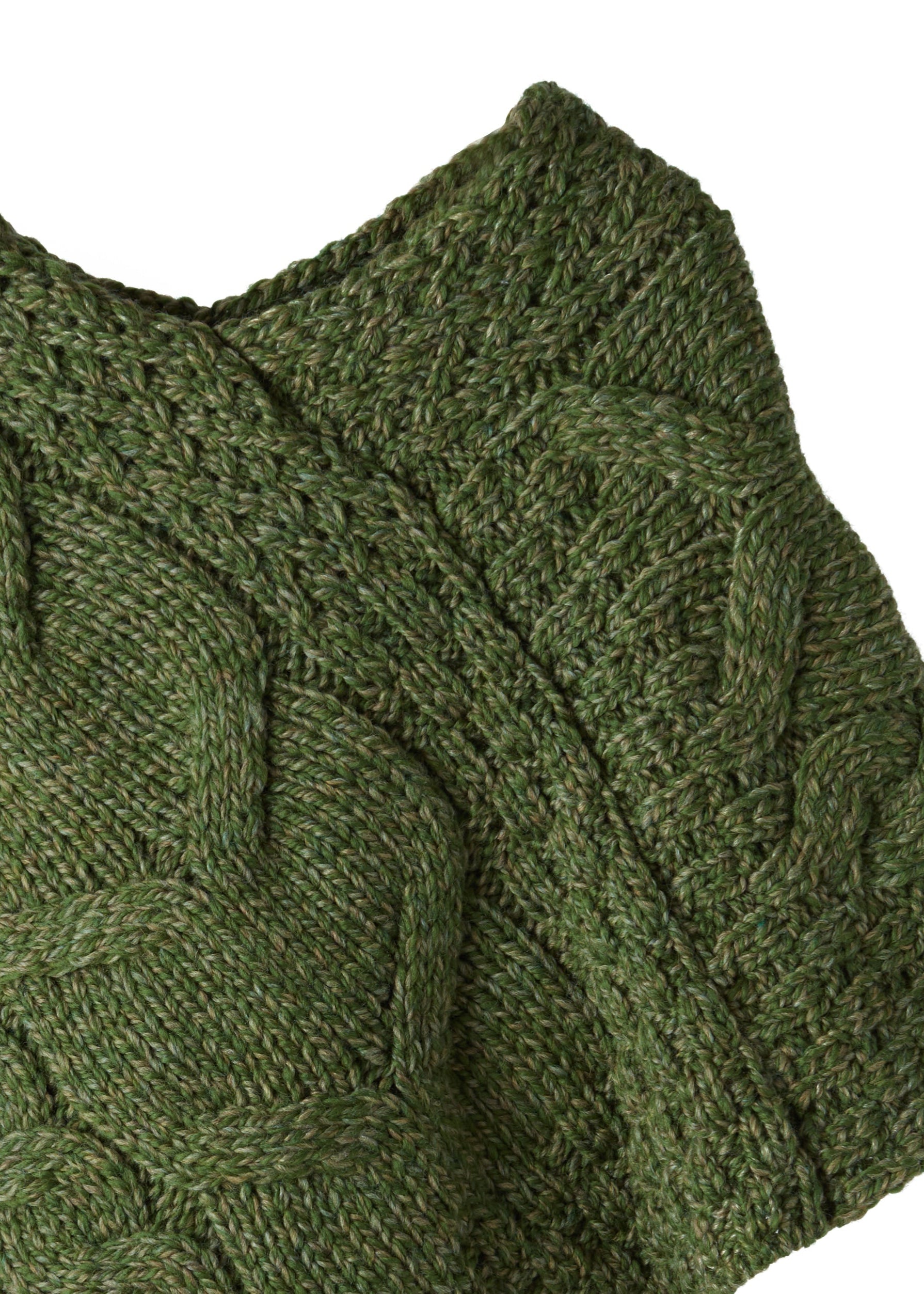 Kid's Aran Merino Poncho | Meadow Green - Clearance