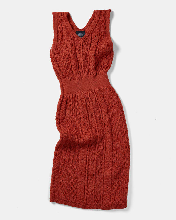 Aran Dress | Orange - Clearance