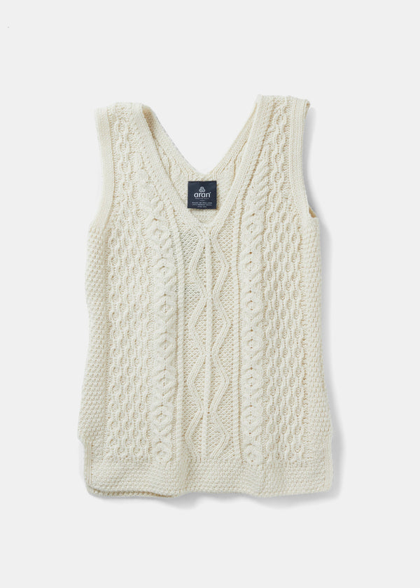 Aran Ladies Vest | Natural
