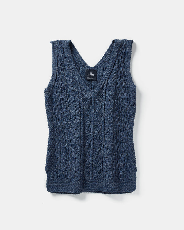Aran Ladies Vest | Denim - Clearance