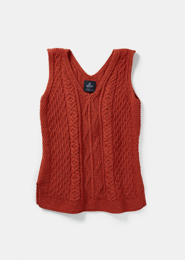 Aran Ladies Vest | Orange