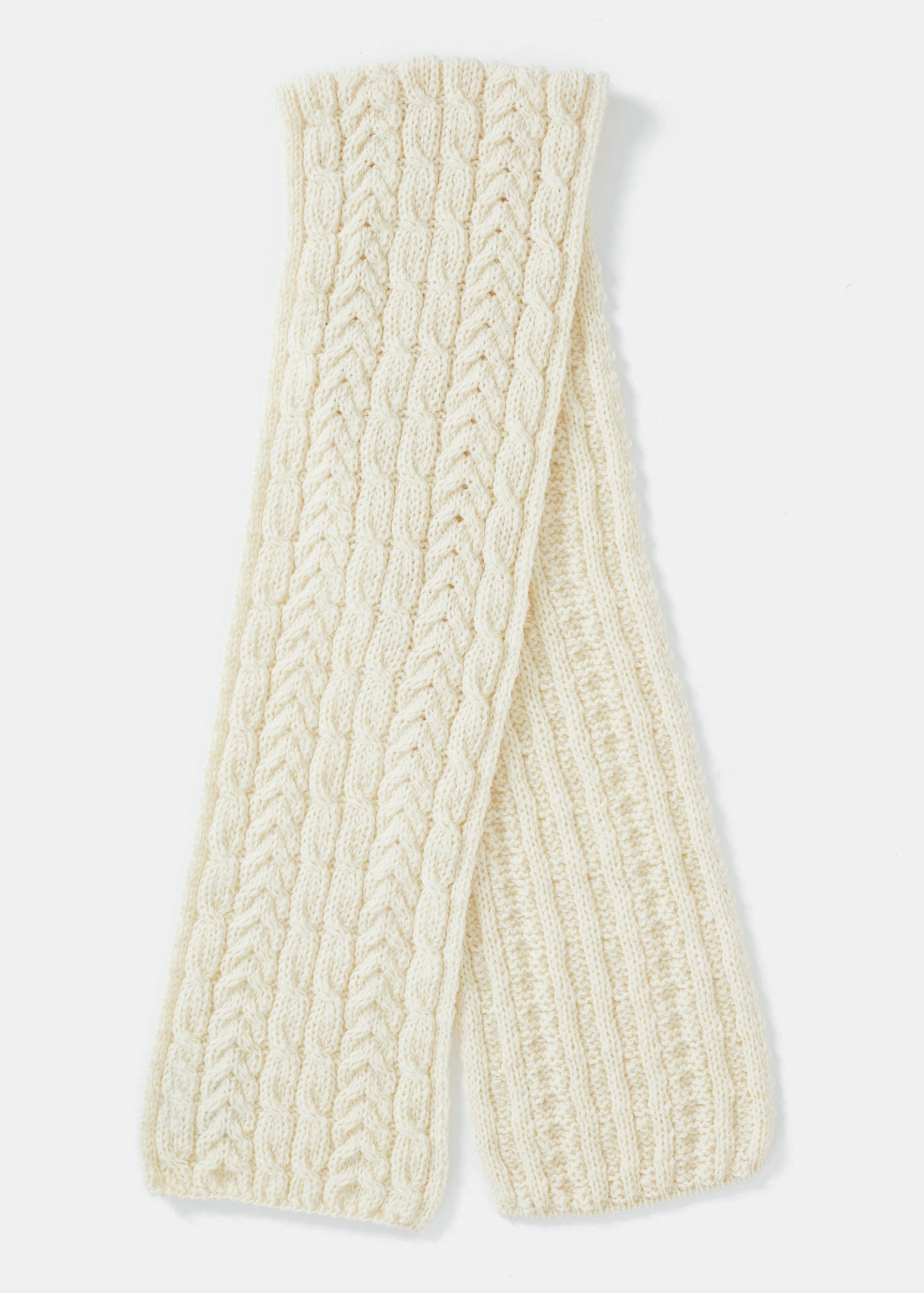 Aran Pure Wool Scarf | Natural