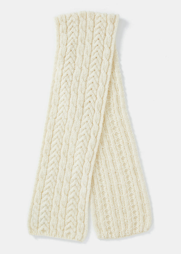 Aran Pure Wool Scarf | Natural