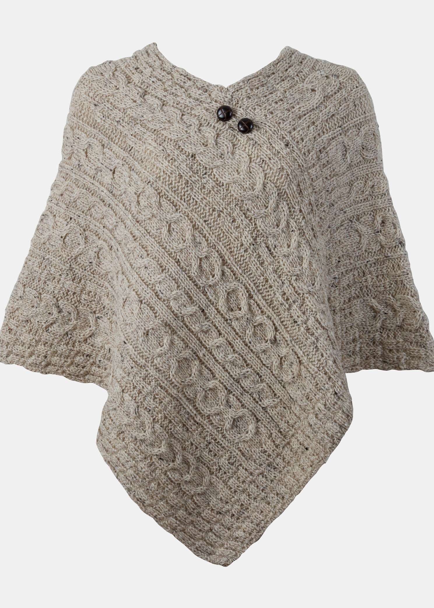 Aran Pure Wool Poncho | Skiddaw 