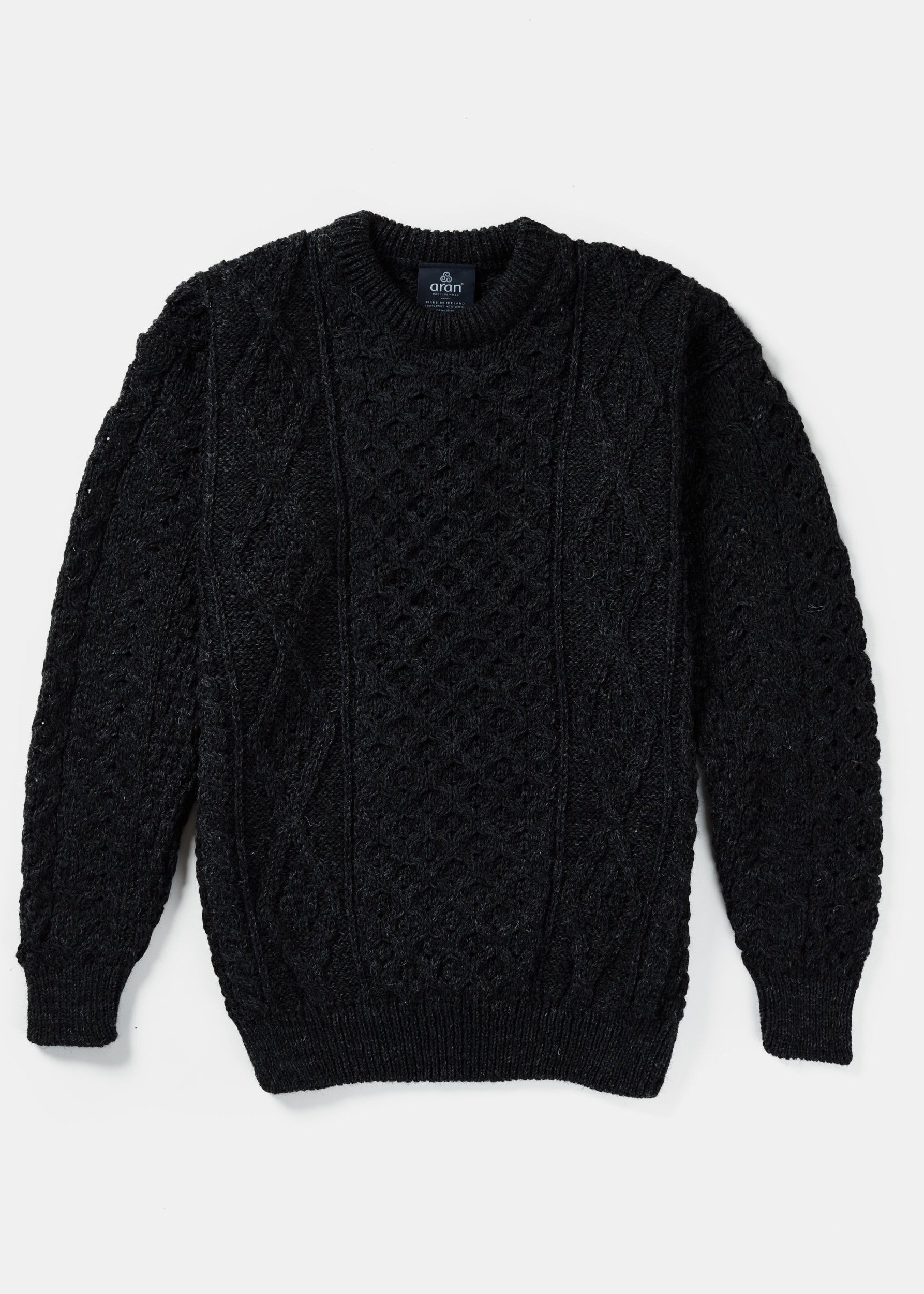 Aran Wool Sweater | Charcoal - Clearance