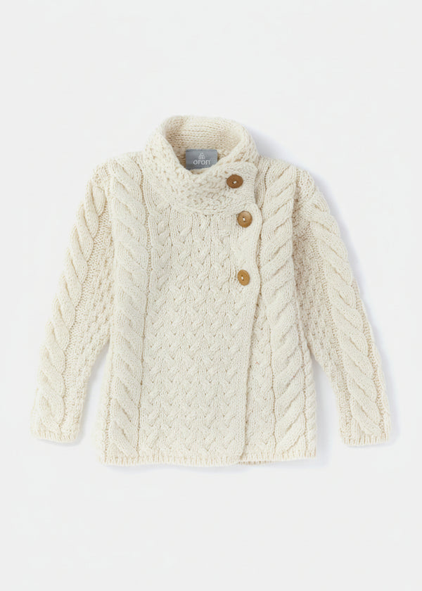Children's Aran 3 Buttons Trellis Cardigan