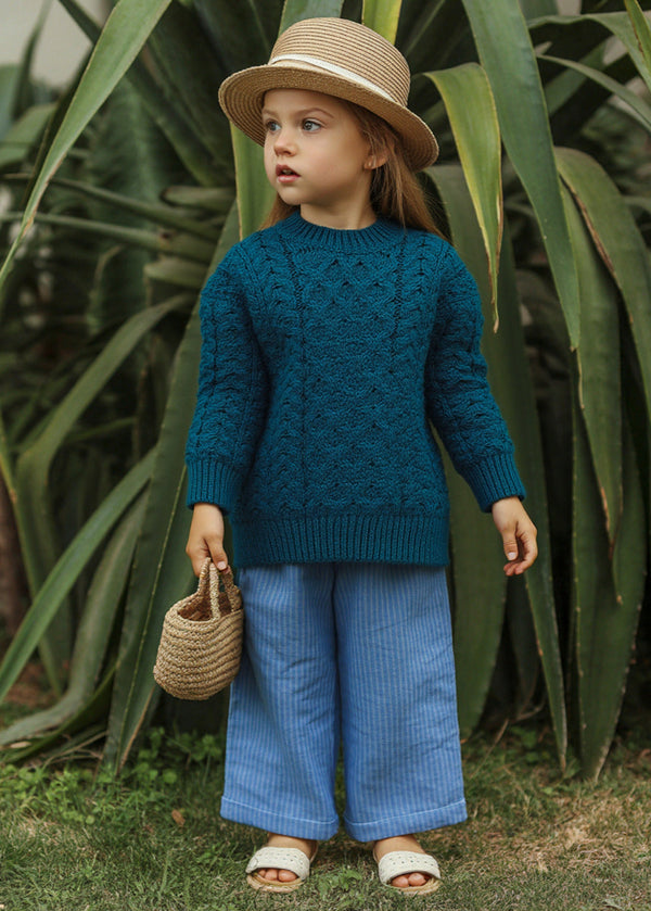 Childrens Aran Sweater | Irish Sea