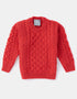 Childrens Aran Sweater | Coral - Clearance