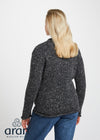 Ladies Donegal Wool Cardigan | Charcoal Grey Irish Knitwear