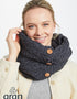 Aran Buttoned Snood | Charcoal