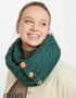 Aran Buttoned Snood | Connemara Green