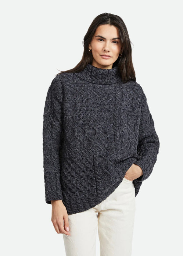 Skellig Oversized Aran Sweater | Charcoal