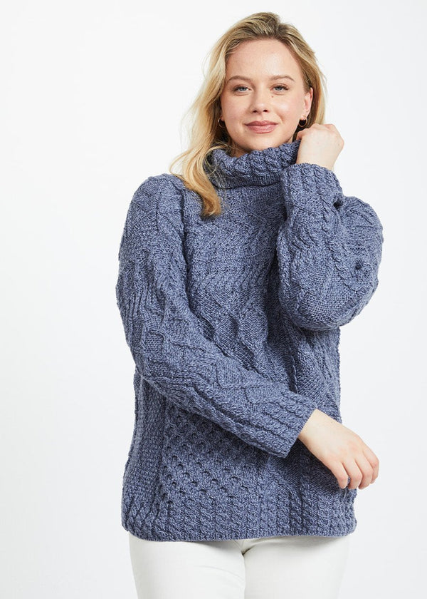 Skellig Oversized Aran Sweater | Denim