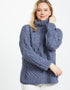 Skellig Oversized Aran Sweater | Denim - Clearance