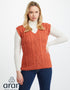 Aran V Neck Vest | Orange - Clearance