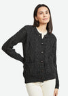 Inagh Ladies Aran Cardigan | Charcoal