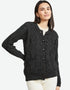 Inagh Ladies Aran Cardigan | Charcoal