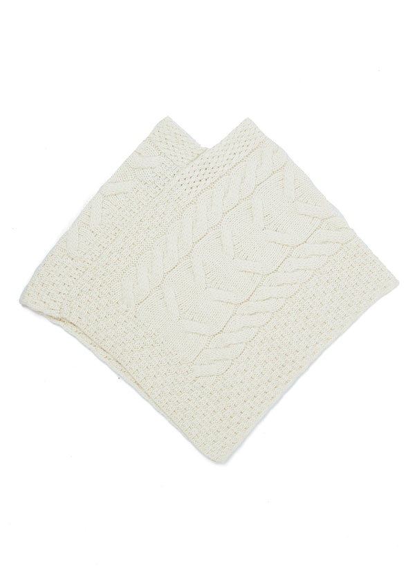 Kid's Aran Merino Poncho | Natural