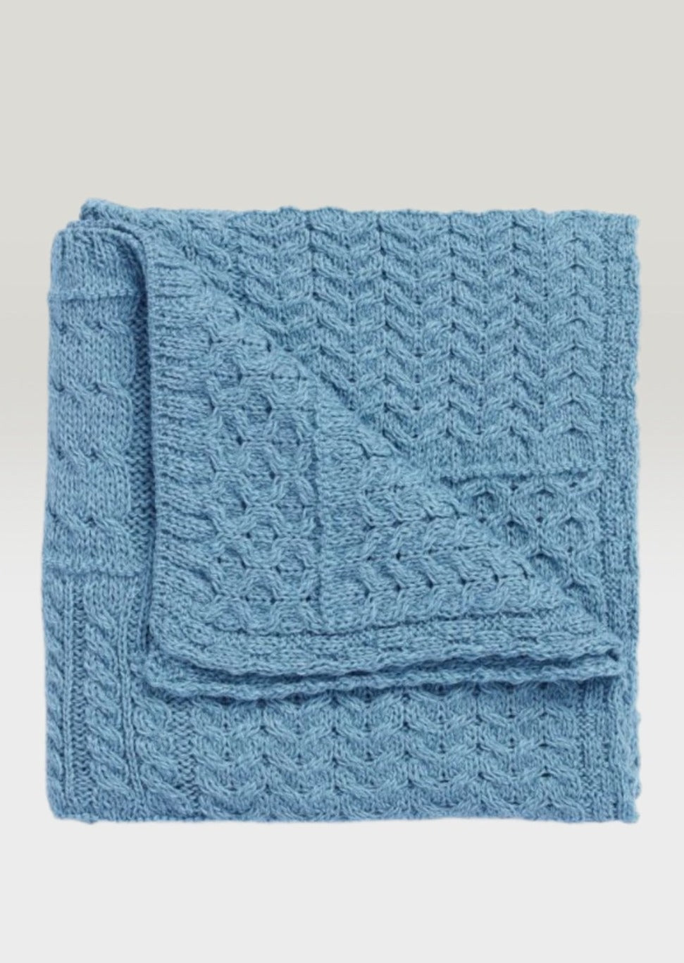 Aran Patchwork Blanket | Mist Marl