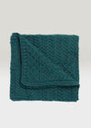 Aran Patchwork Blanket - Green