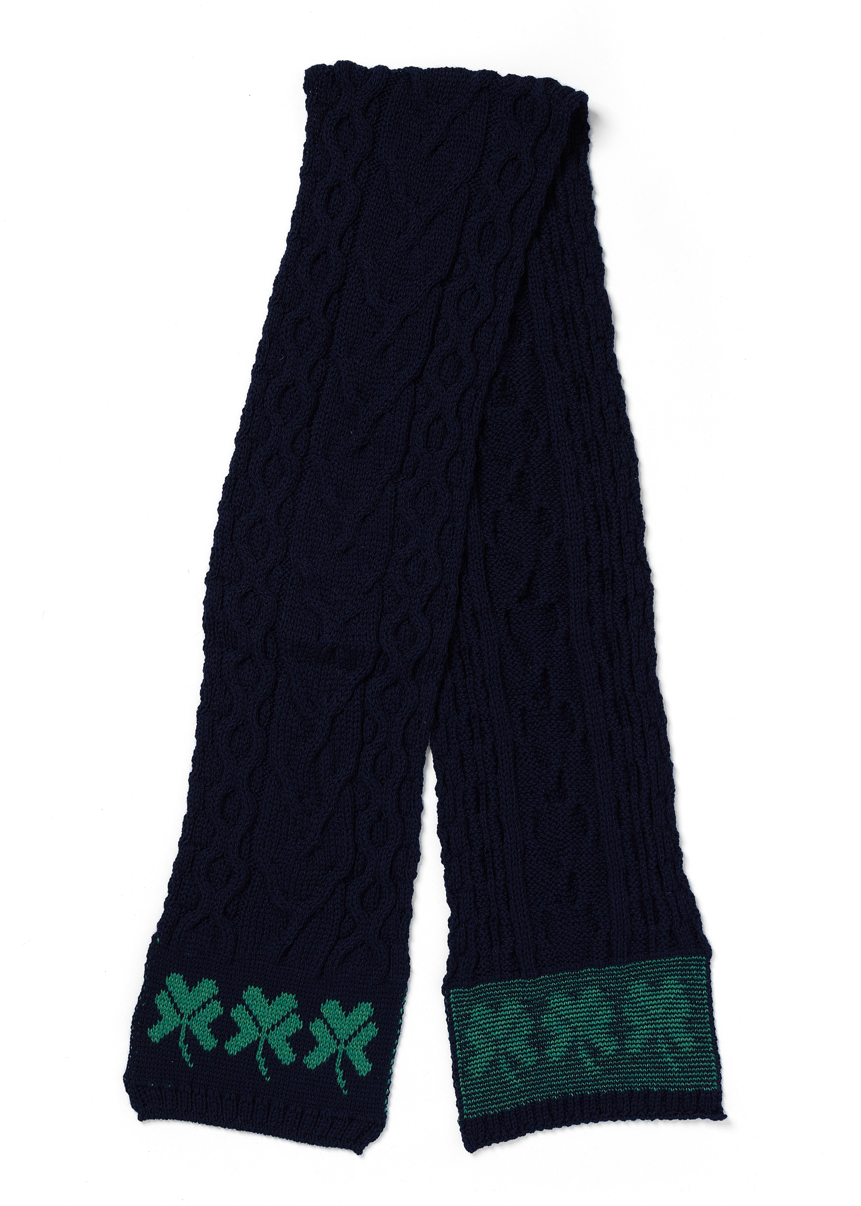 Shamrock Merino Wool Scarf | Navy