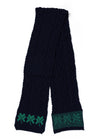 Shamrock Merino Wool Scarf | Navy