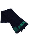 Shamrock Merino Wool Scarf | Navy