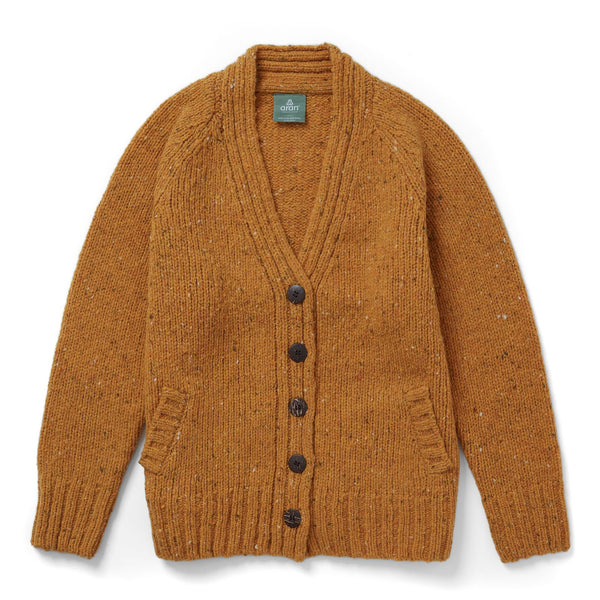 Ladies Donegal Tweed Cardigan with Side Pockets | 100% Pure New Wool