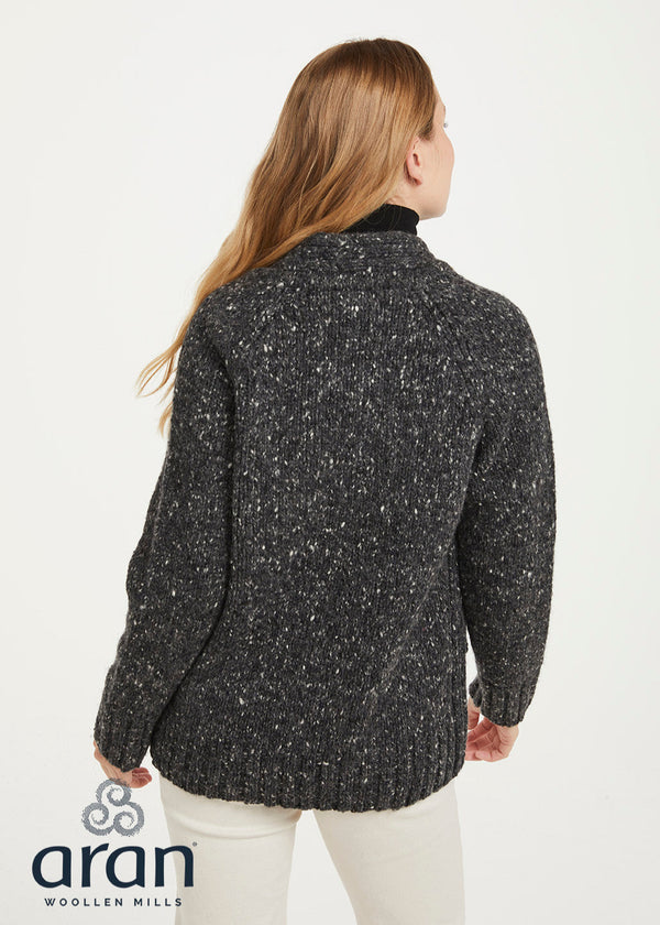 Ladies Tweed Cardigan | Charcoal