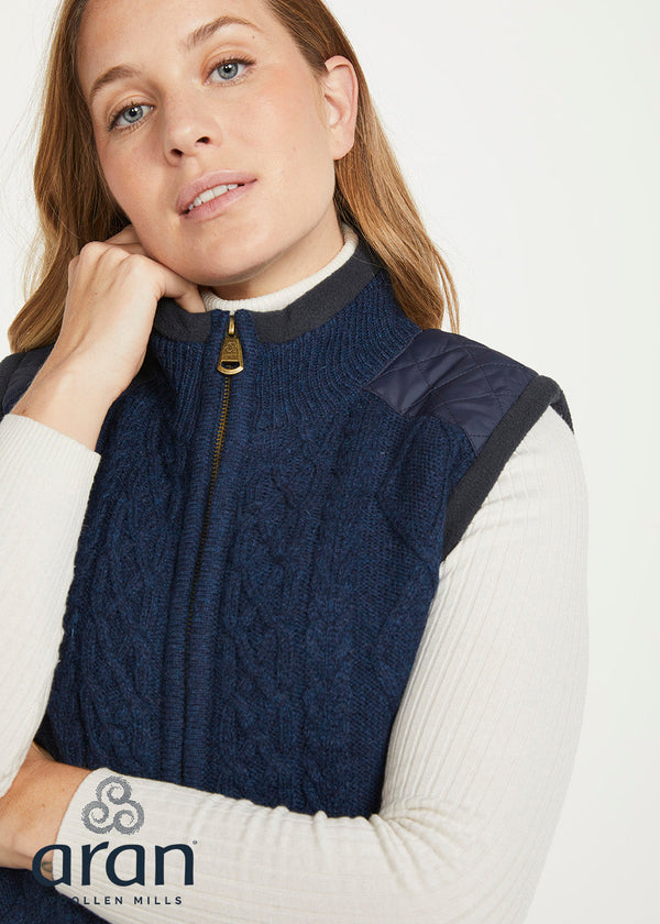 Aran Fleece Lined Women's Gilet | Blue