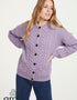 Achill Island Ladies Aran Cardigan | Lavender