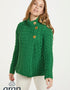 Aran 3 Buttons Trellis Cardigan | Green - Clearance