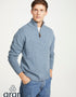 Aran Troyer Zip Sweater | Blue