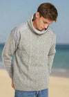 Aran Diamond Knit Sweater | Silver