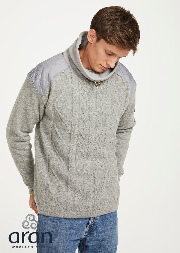 Aran Diamond Knit Sweater | Silver