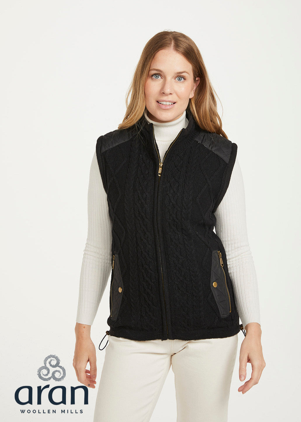 Women's Lined Sleeveless Jacket | Black