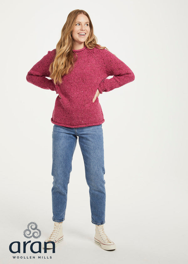 Donegal Roll Neck Sweater | Pink