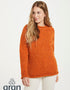 Ladies Donegal Roll Neck Sweater | Orange