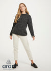 Women's Donegal Roll Neck Sweater - Charcoal | 100% Wool Knitwear