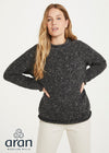 Women's Donegal Roll Neck Sweater - Charcoal | 100% Wool Knitwear