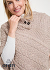 Aran Woollen Mills Cable Knit Poncho – Oatmeal