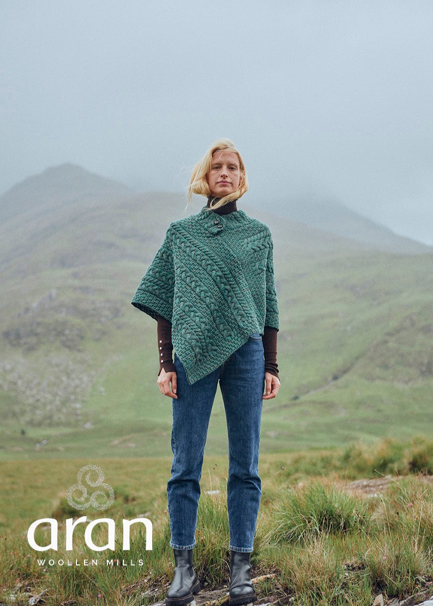 Aran Poncho | Connemara Green