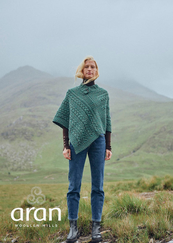 Aran Poncho | Connemara Green